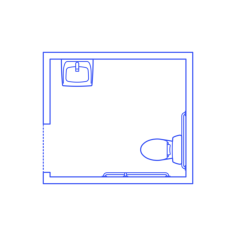 Layouts Bathrooms Half Accessible 2 Wall Simple Line Art Svg Vector, Free Vectors File